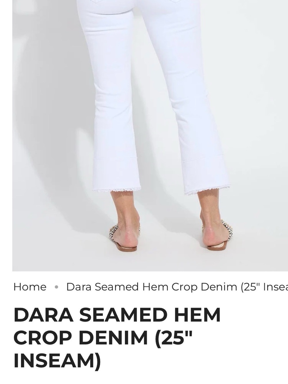Lysse Crisp NIP White Seamed Hem Crop Jeans